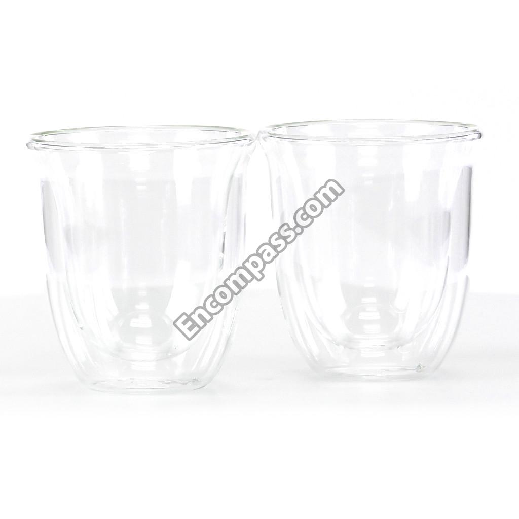 Delonghi 2x Cups Espresso Coffee Cups Double Wall Glass 60ml